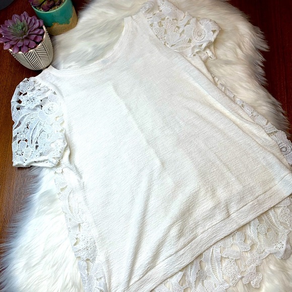 Everleigh Laceback Short Sleeve Top - Picture 1 of 5